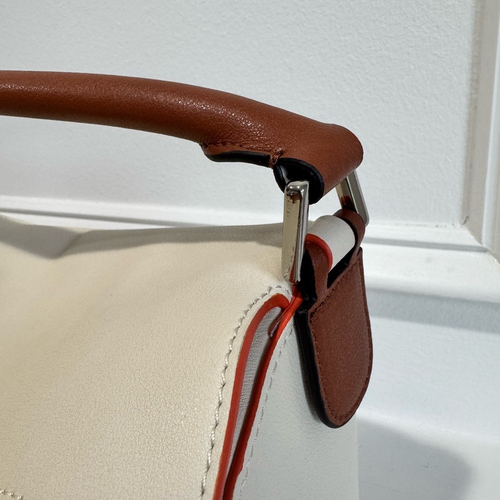 Small/Medium Geo Structured Panel Bag - Cream/Toffee - Picture 7 of 12